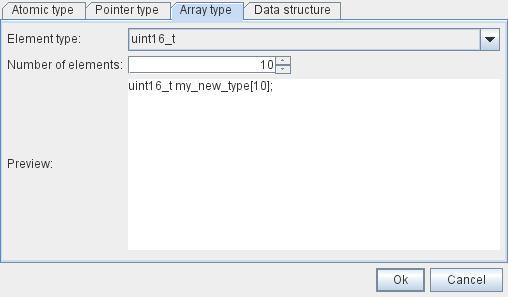 array type dialog